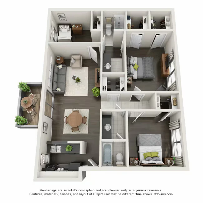Flat 3-2 131 floor plan